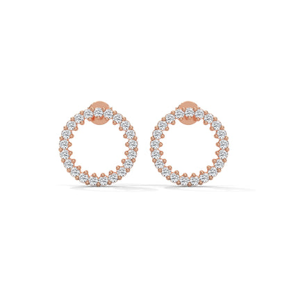 1.2 TCW Round Cut Moissanite Huggies Earrings