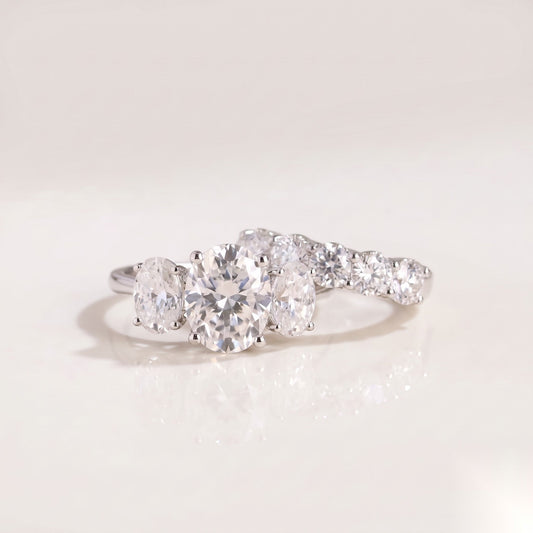 1.6 CT Emerald Cluster Moissanite Bridal Set