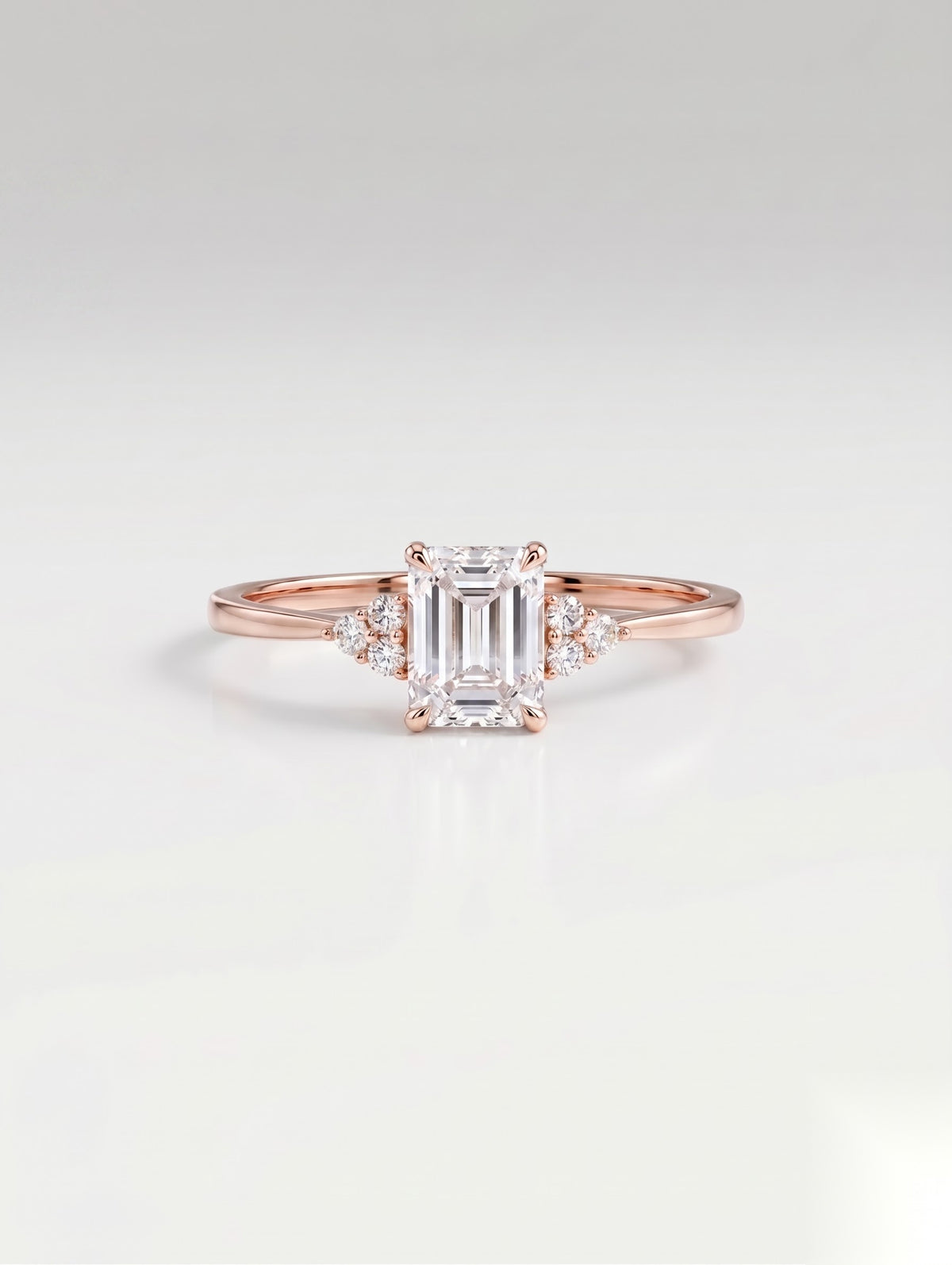 1 CT Emerald Cluster Moissanite Engagement Ring