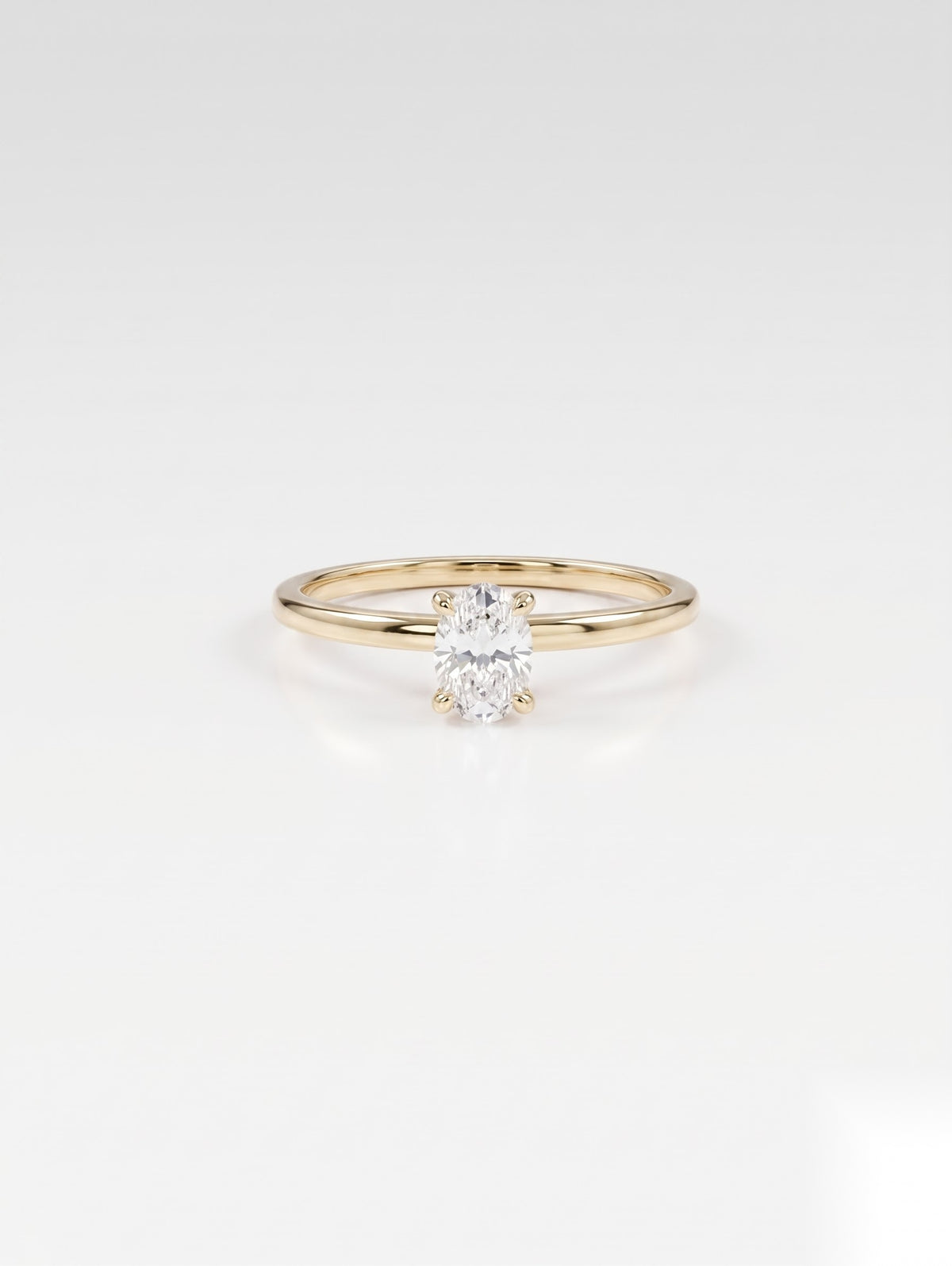 0.5 CT Oval Solitaire Moissanite Engagement Ring