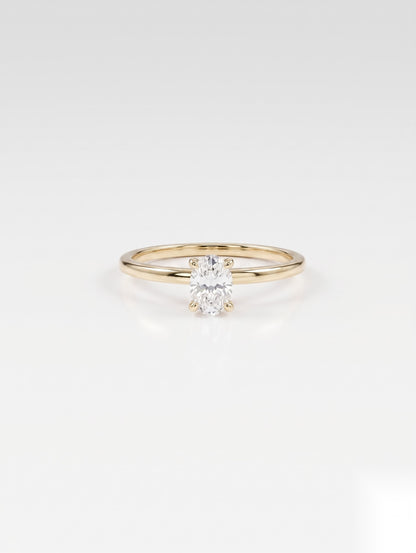 0.5 CT Oval Solitaire Moissanite Engagement Ring