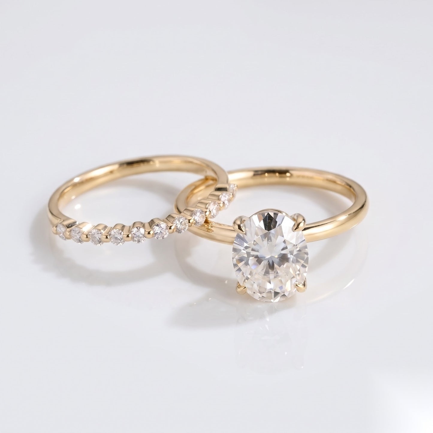 1.6 CT Emerald Cluster Moissanite Bridal Set