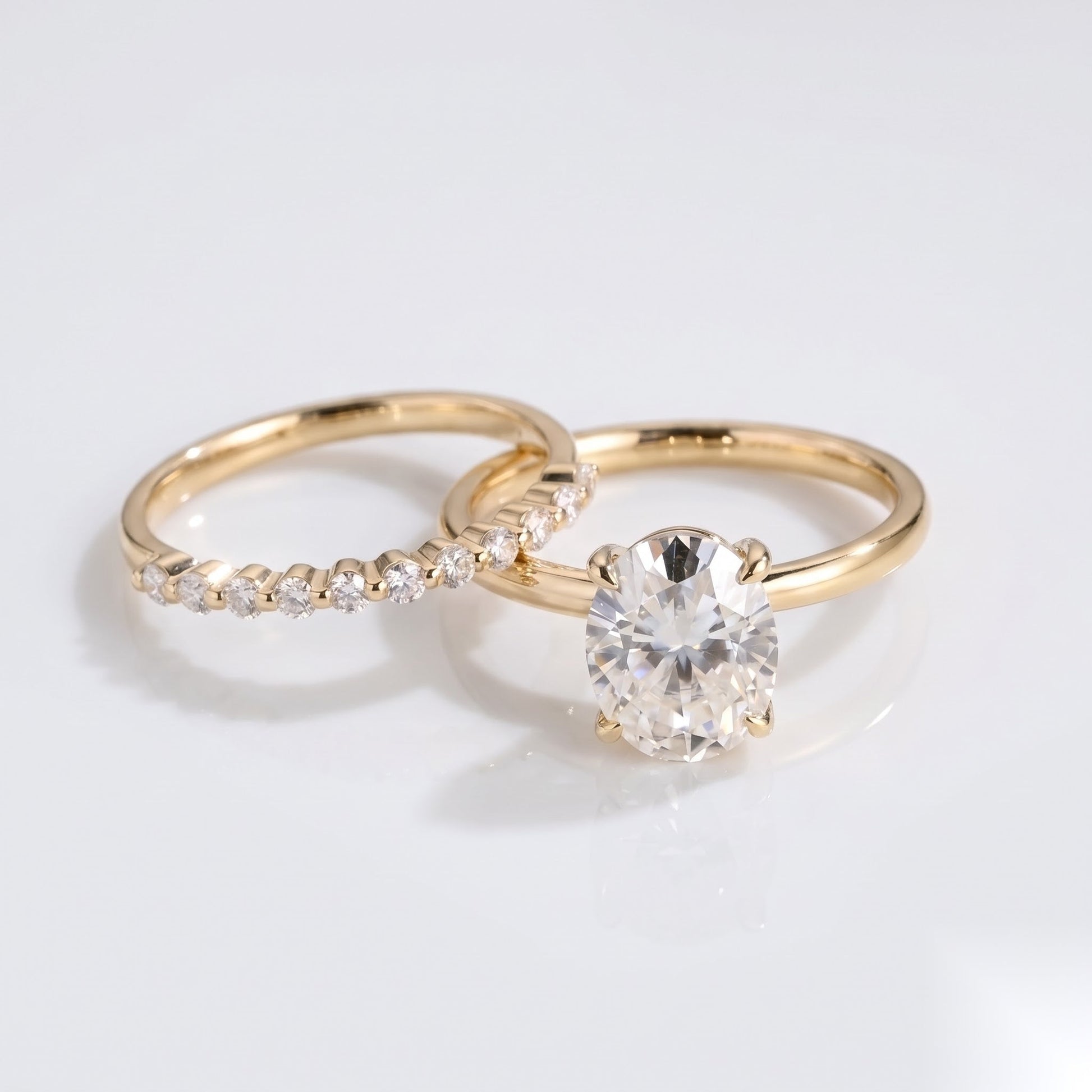 1.6 CT Emerald Cluster Moissanite Bridal Set