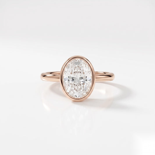 1.5 CT Oval Solitaire Moissanite Engagement Ring