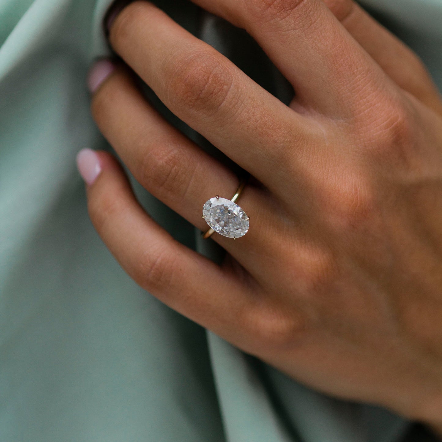 4 CT Oval Solitaire Moissanite Engagement Ring