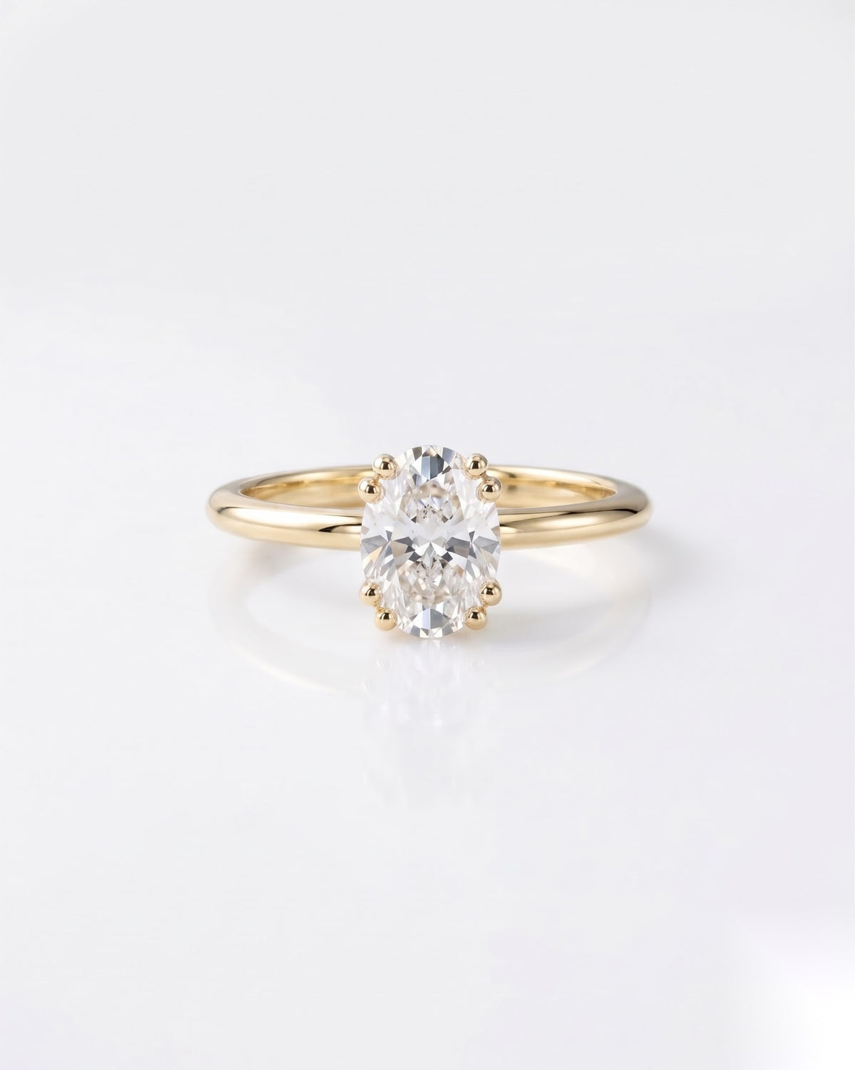 1 CT Oval Solitaire Moissanite Engagement Ring