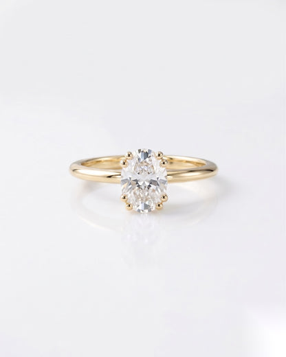 1 CT Oval Solitaire Moissanite Engagement Ring