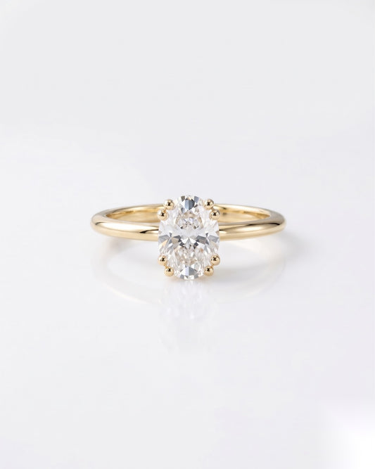 1 CT Oval Solitaire Moissanite Engagement Ring