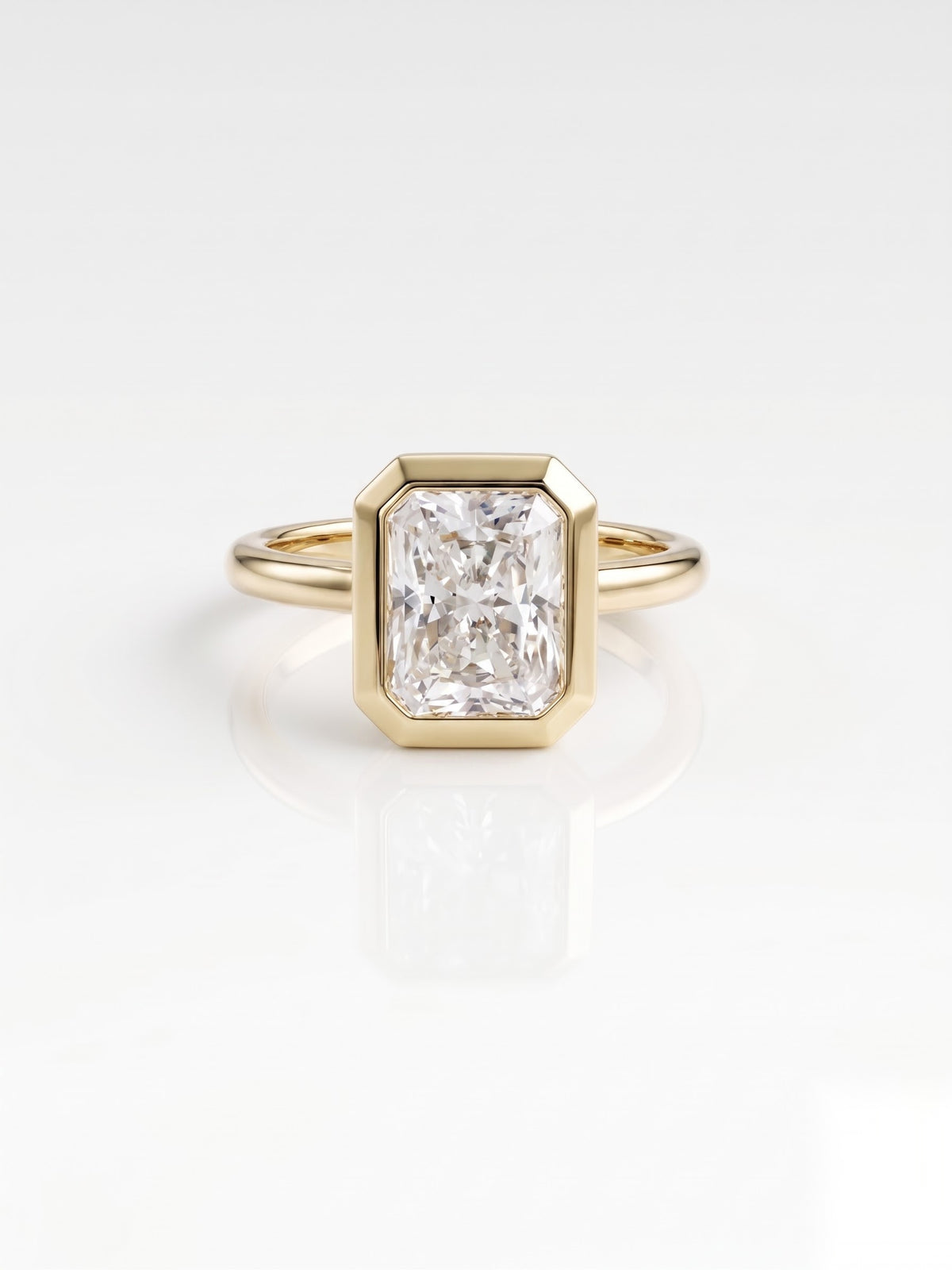 2 CT Radiant Hidden Halo Moissanite Engagement Ring