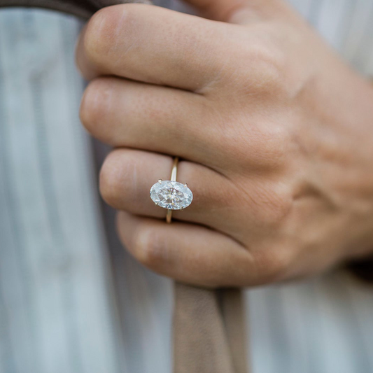 4 CT Oval Solitaire Moissanite Engagement Ring