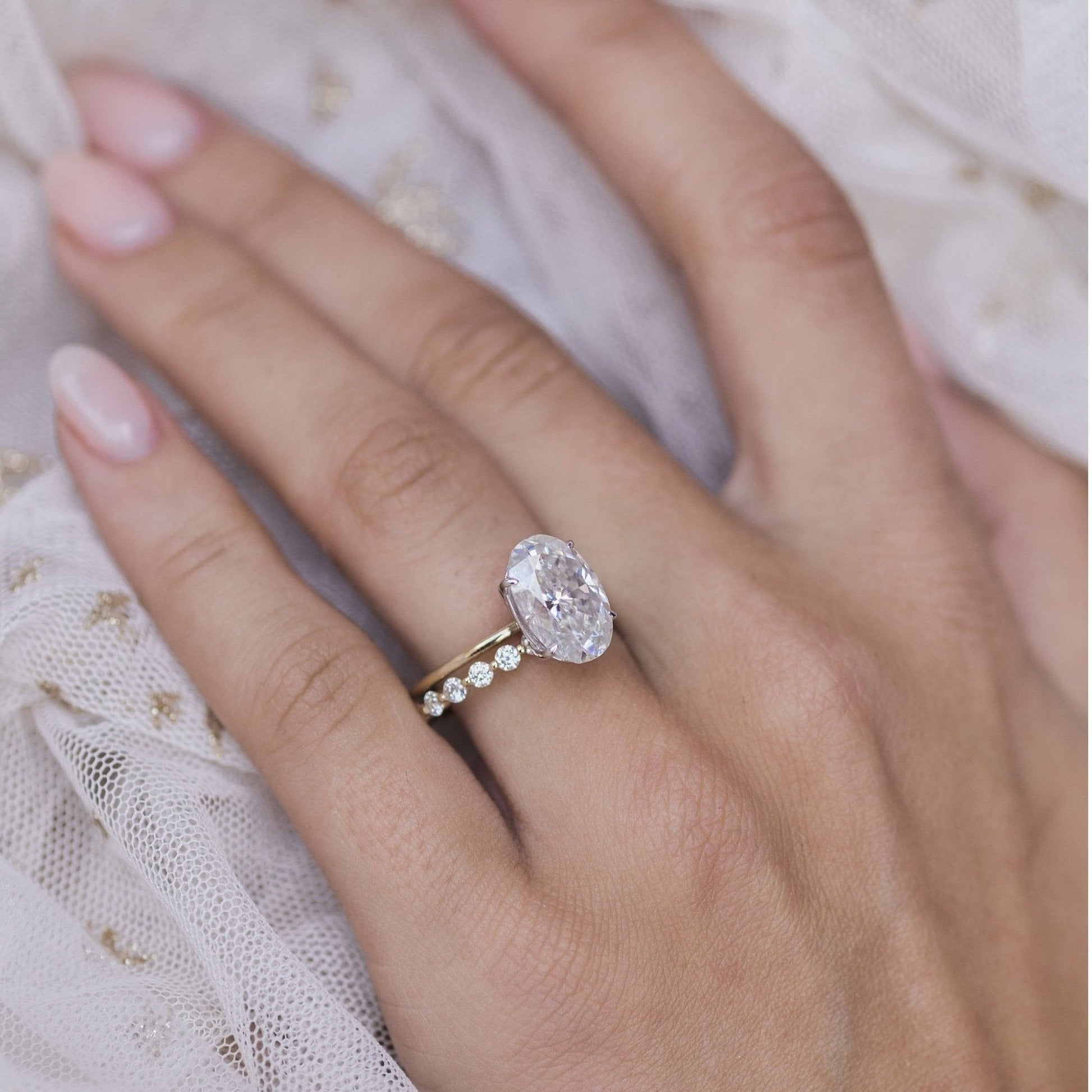 4 CT Oval Solitaire Moissanite Engagement Ring