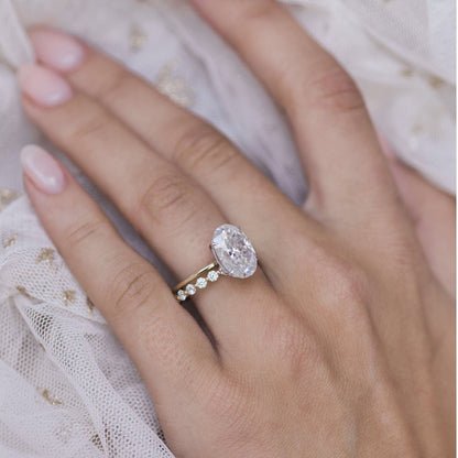 4 CT Oval Solitaire Moissanite Engagement Ring