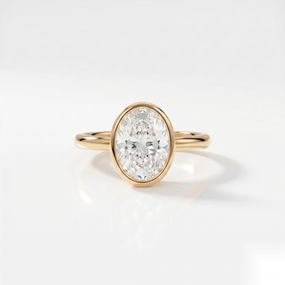 1.5 CT Oval Solitaire Moissanite Engagement Ring