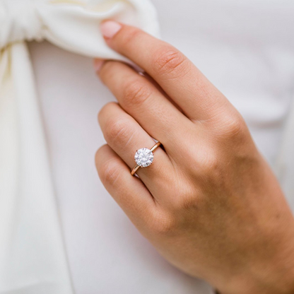 2.1 CT Round Solitaire Moissanite Engagement Ring