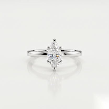 0.5 CT Marquise Solitaire Moissanite Engagement Ring