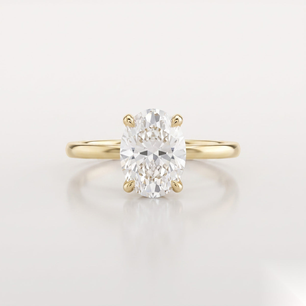 1.5 CT Oval Hidden Halo Moissanite Engagement Ring