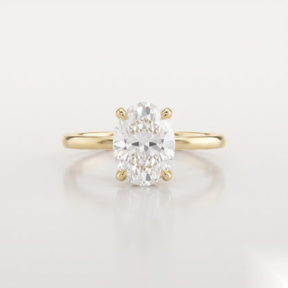 1.5 CT Oval Hidden Halo Moissanite Engagement Ring