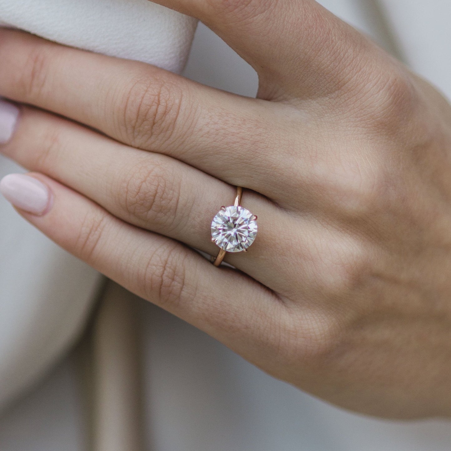 3 CT Round Solitaire Moissanite Engagement Ring