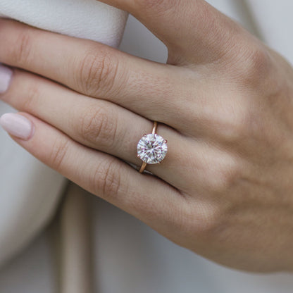 3 CT Round Solitaire Moissanite Engagement Ring