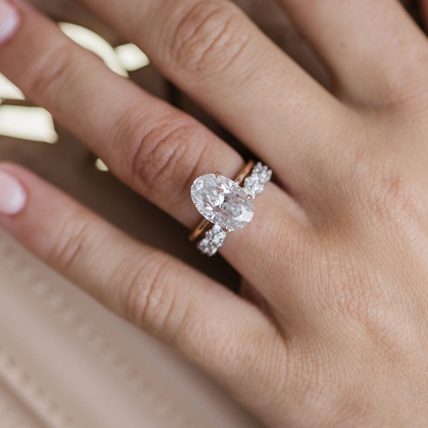 4 CT Oval Solitaire Moissanite Engagement Ring