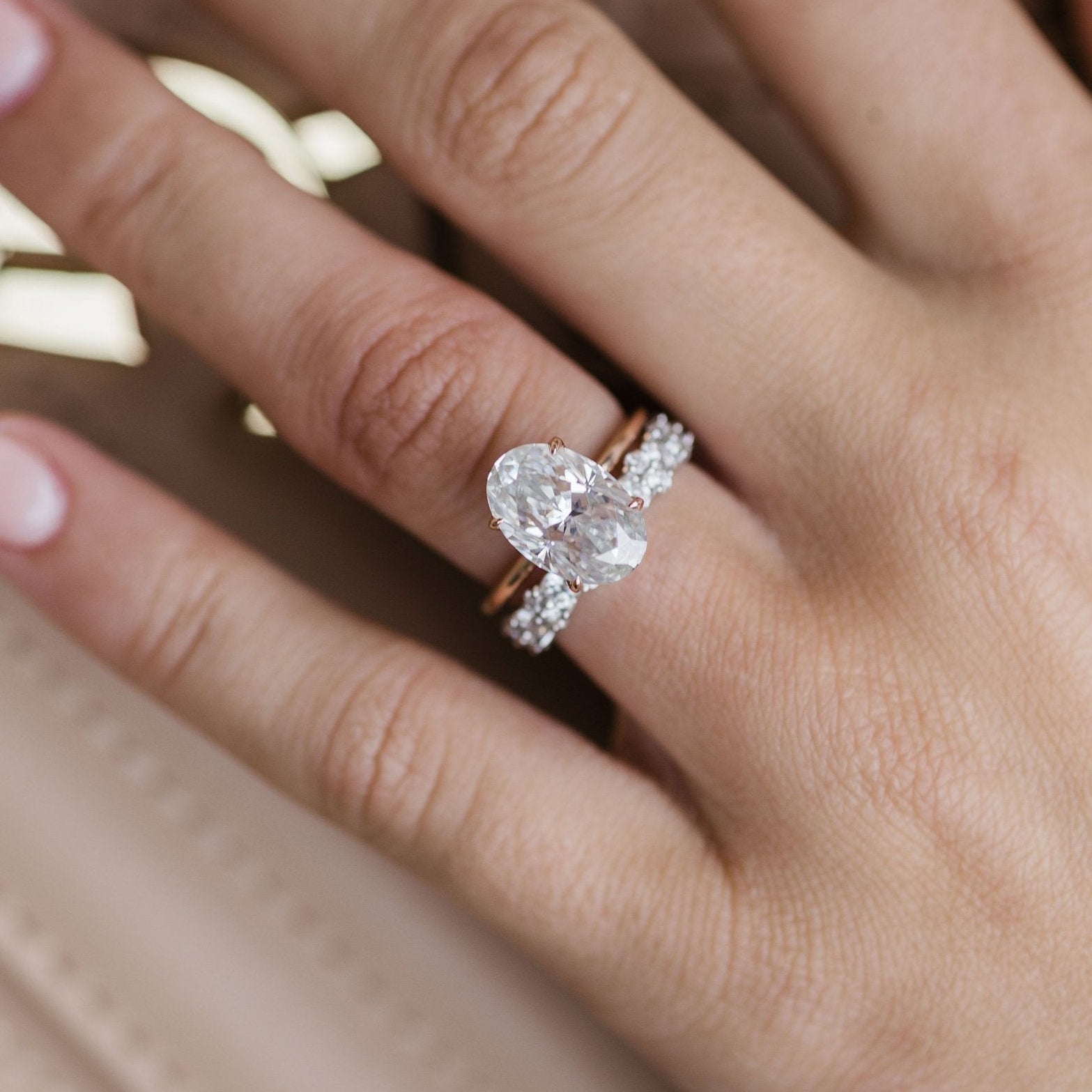 4 CT Oval Solitaire Moissanite Engagement Ring
