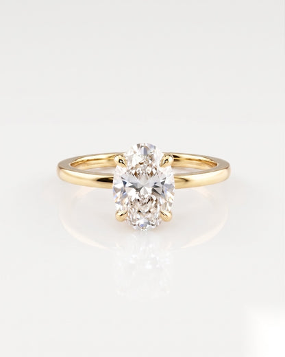 1.5 CT Oval Solitaire Moissanite Engagement Ring