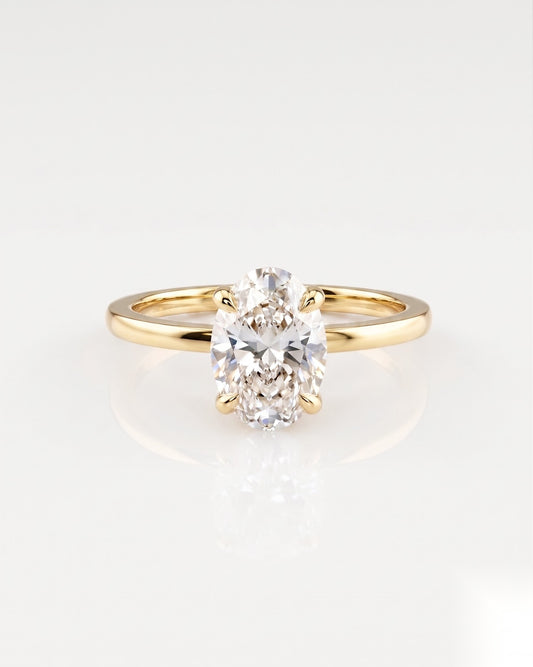 1.5 CT Oval Solitaire Moissanite Engagement Ring