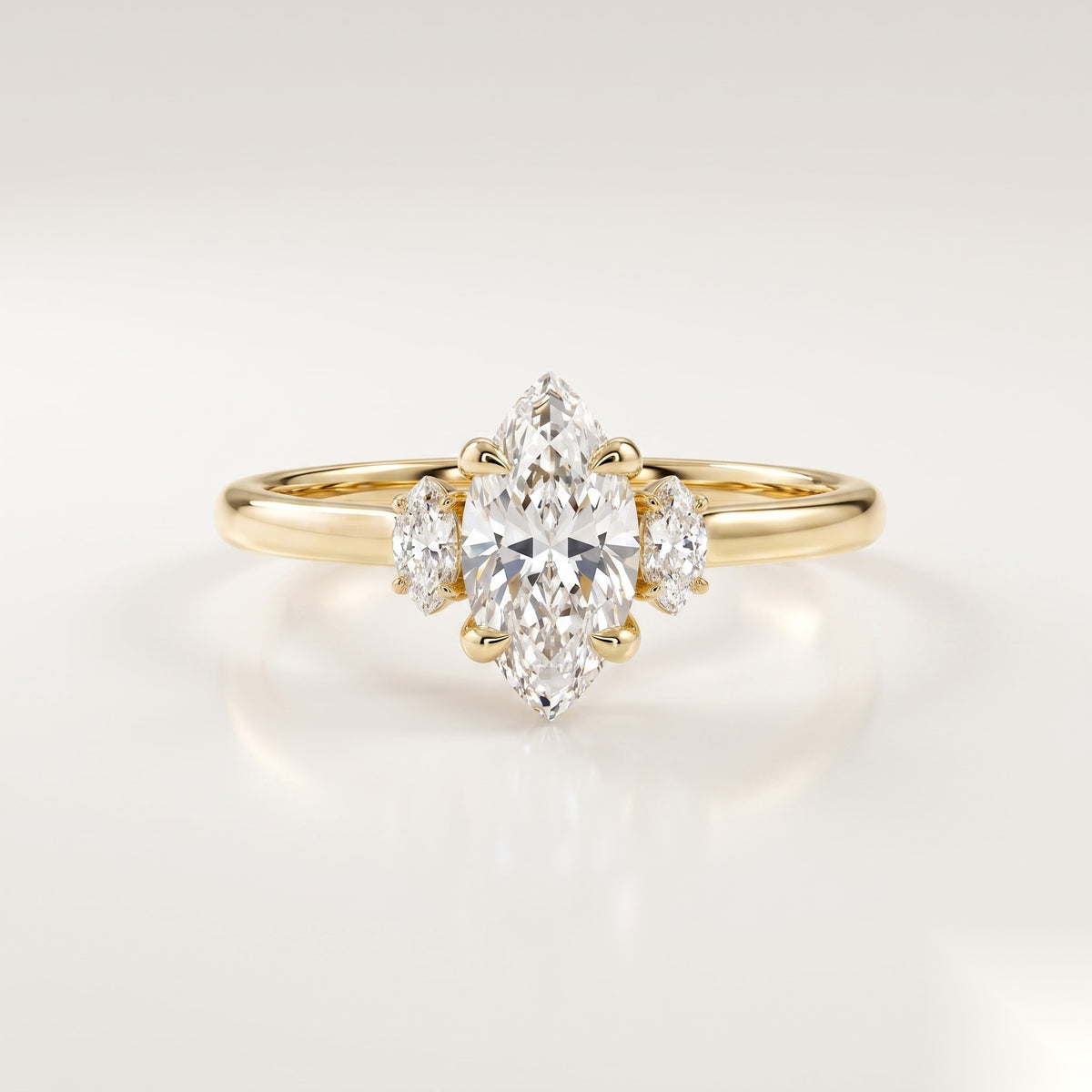 1 CT Marquise Three Stone Moissanite Engagement Ring
