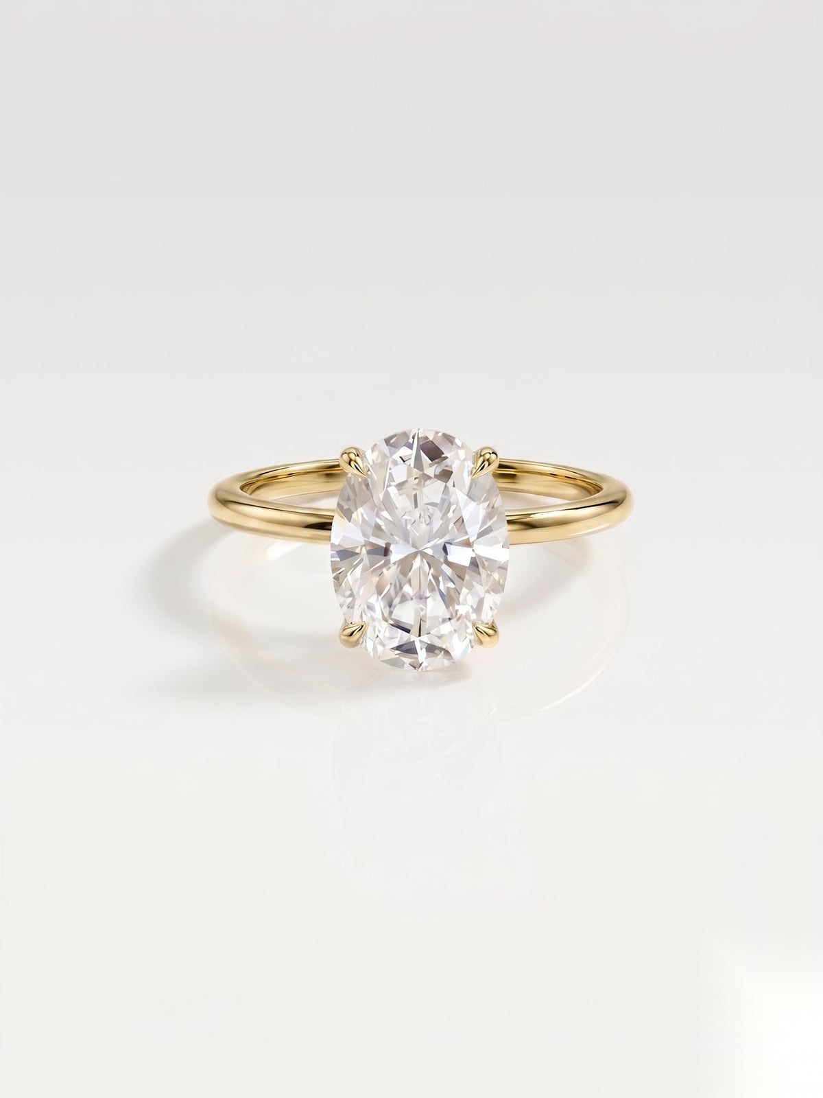 2 CT Oval Solitaire Moissanite Engagement Ring