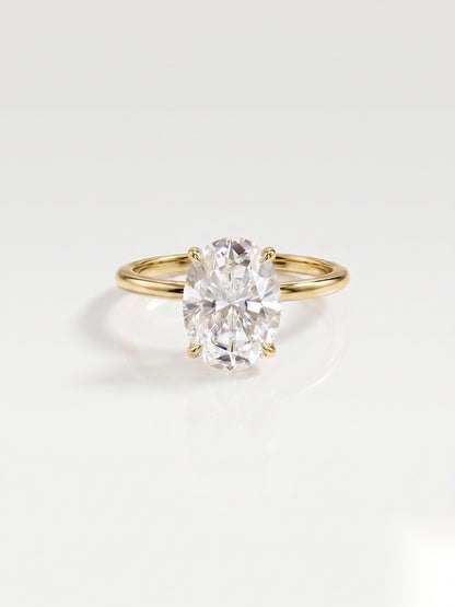 2 CT Oval Solitaire Moissanite Engagement Ring