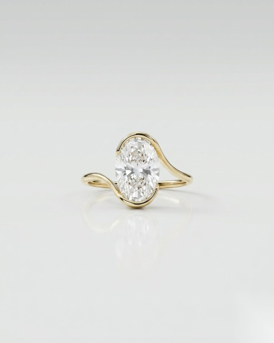 3 CT Oval Solitaire Moissanite Engagement Ring