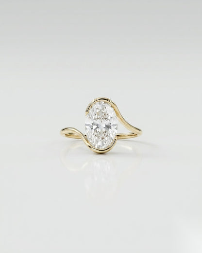 3 CT Oval Solitaire Moissanite Engagement Ring