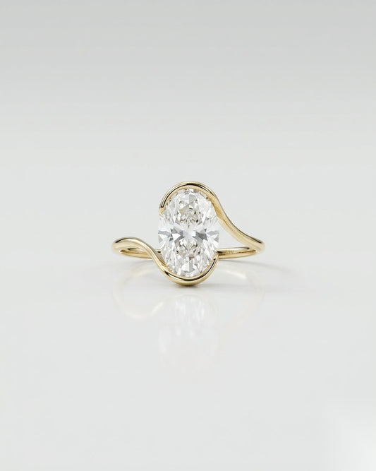 3 CT Oval Solitaire Moissanite Engagement Ring