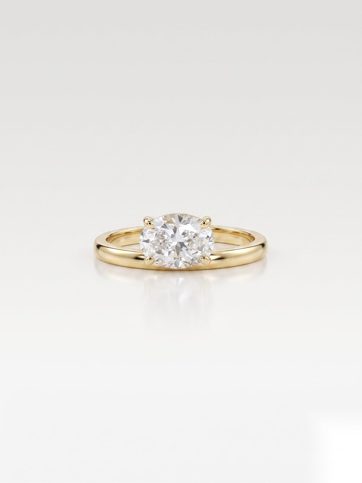 1 CT Oval Solitaire Moissanite Engagement Ring