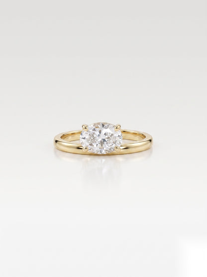 1 CT Oval Solitaire Moissanite Engagement Ring