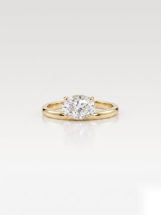 1 CT Oval Solitaire Moissanite Engagement Ring