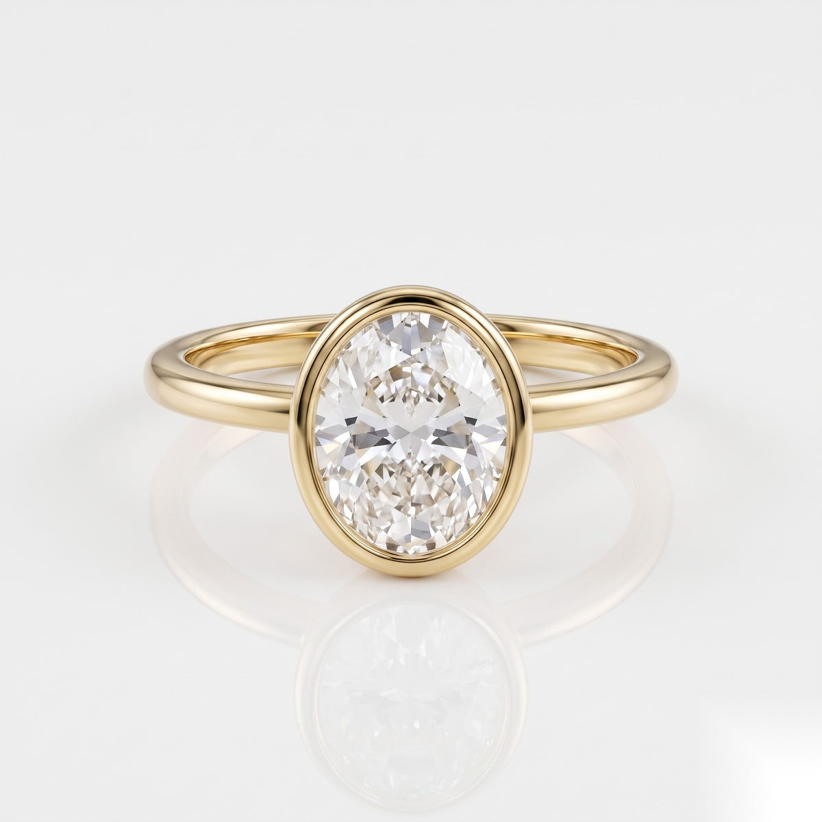 2.5 CT Oval Solitaire Moissanite Engagement Ring