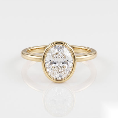 2.5 CT Oval Solitaire Moissanite Engagement Ring