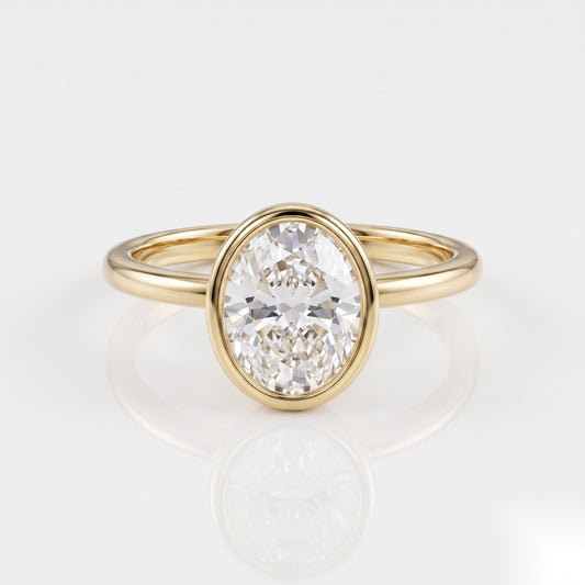 2.5 CT Oval Solitaire Moissanite Engagement Ring