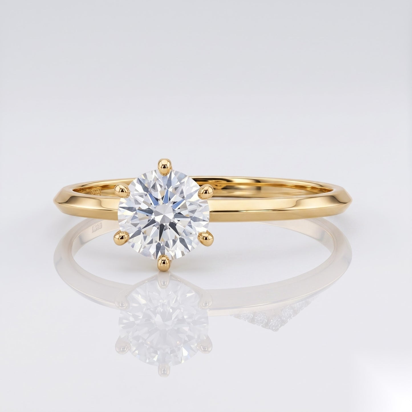 1.5 CT Round Solitaire Moissanite Engagement Ring