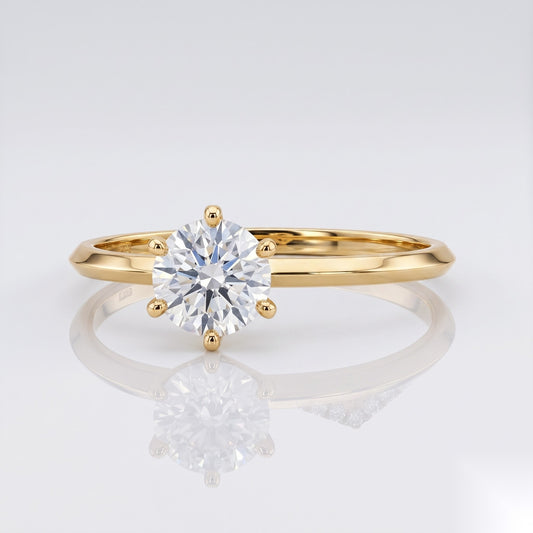 1.5 CT Round Solitaire Moissanite Engagement Ring