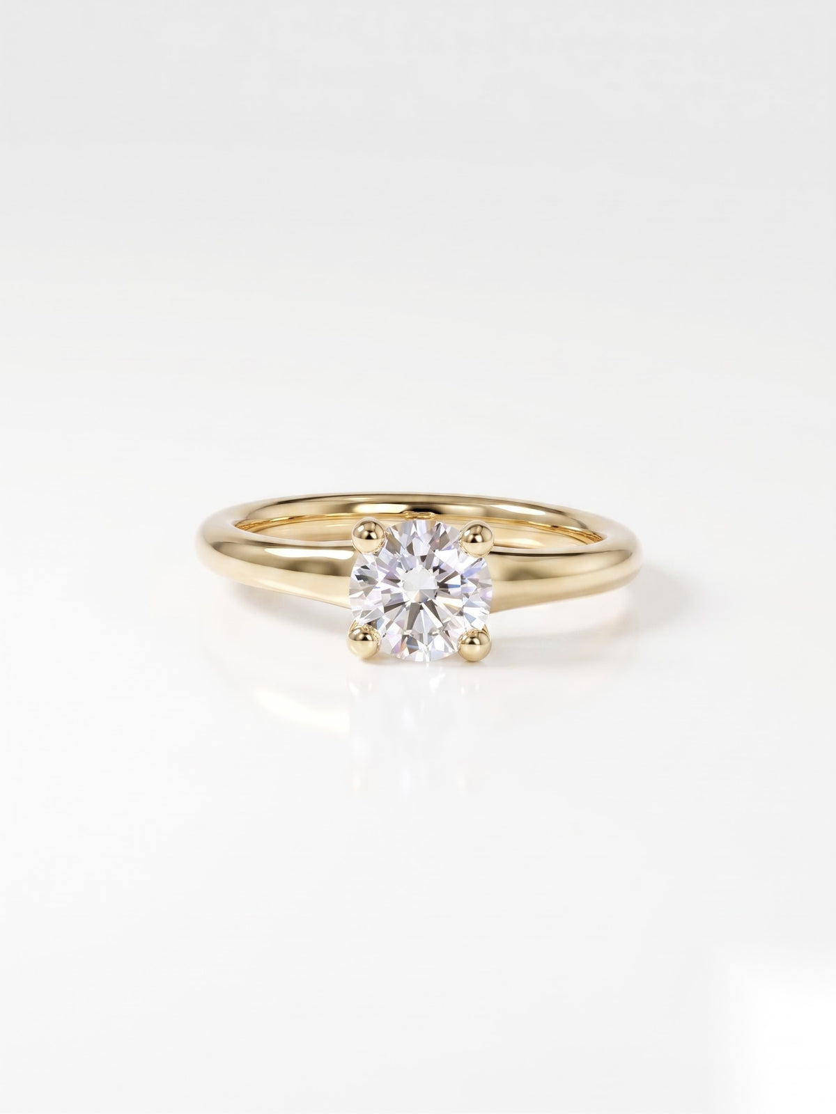 1 CT Round Solitaire Moissanite Engagement Ring
