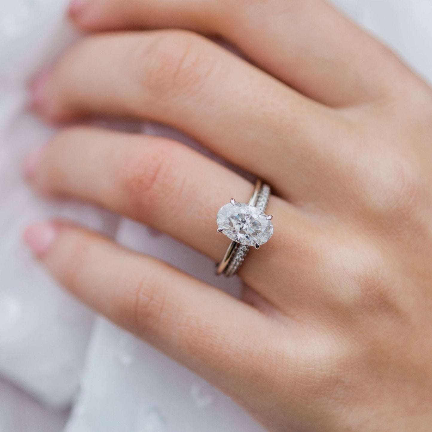 2.7 CT Oval Solitaire Moissanite Engagement Ring