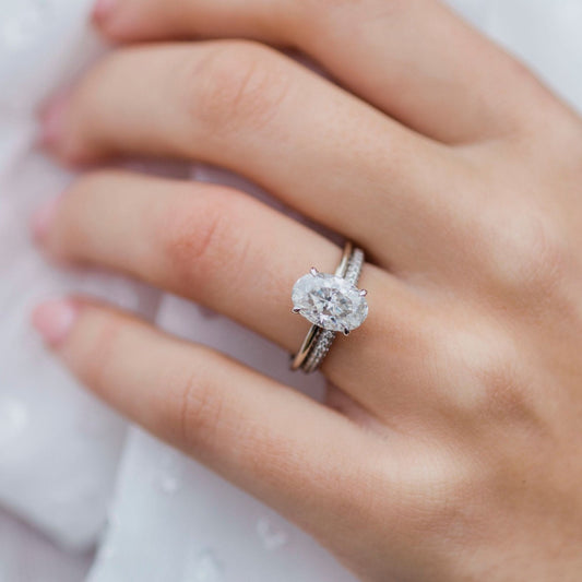 2.7 CT Oval Solitaire Moissanite Engagement Ring
