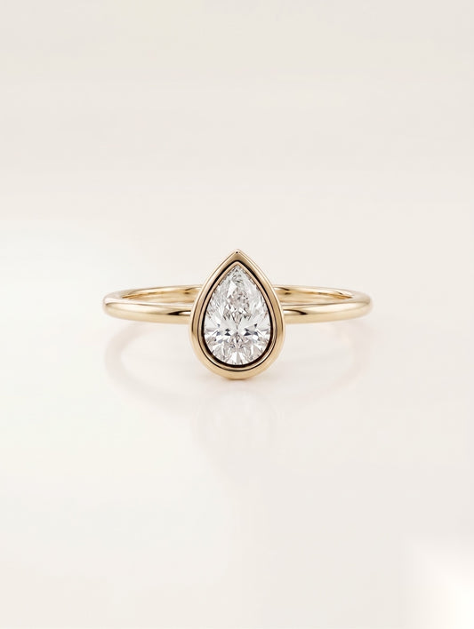 1 CT Pear Solitaire Moissanite Engagement Ring
