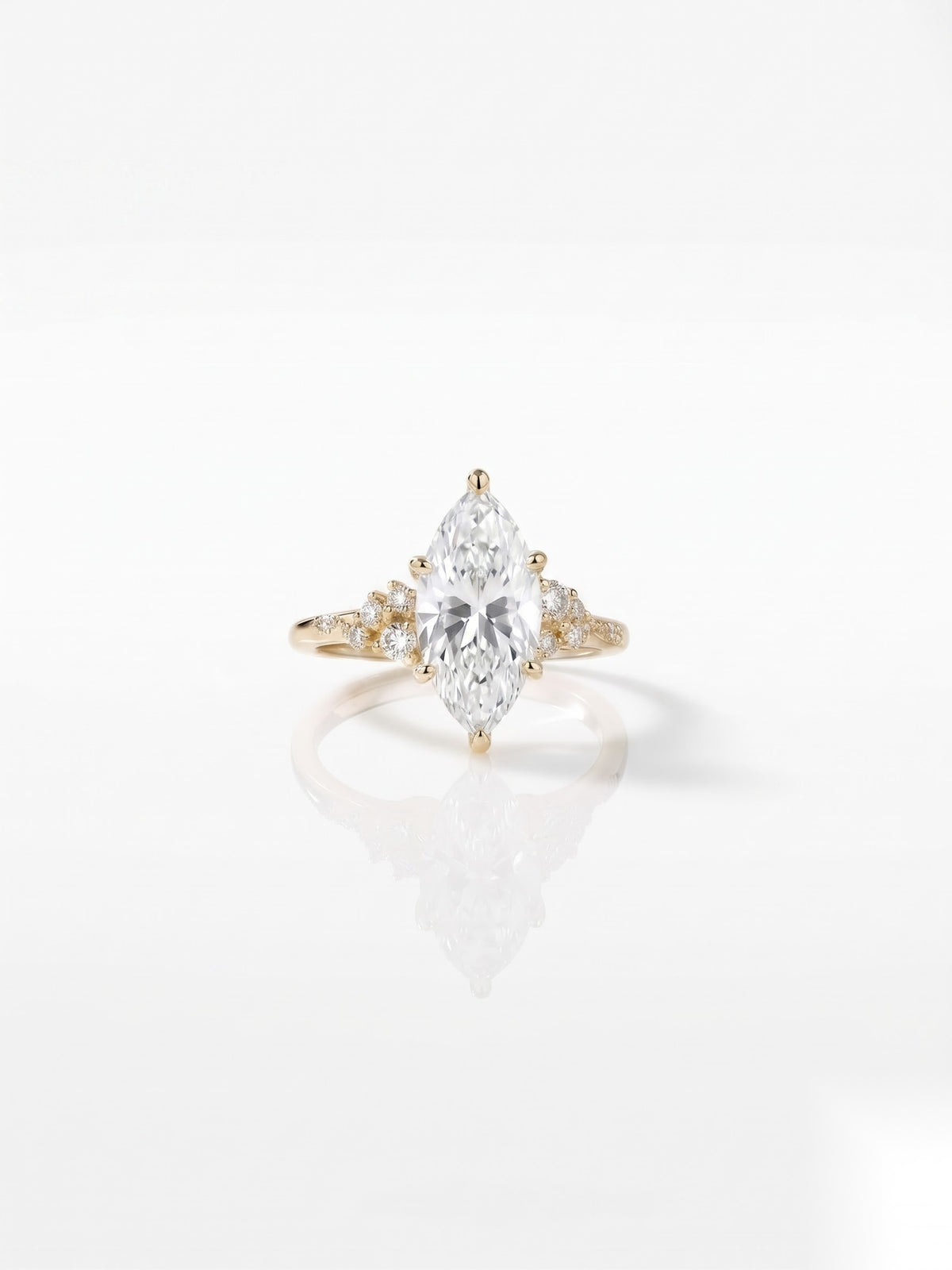 2 CT Marquise Cluster Moissanite Engagement Ring