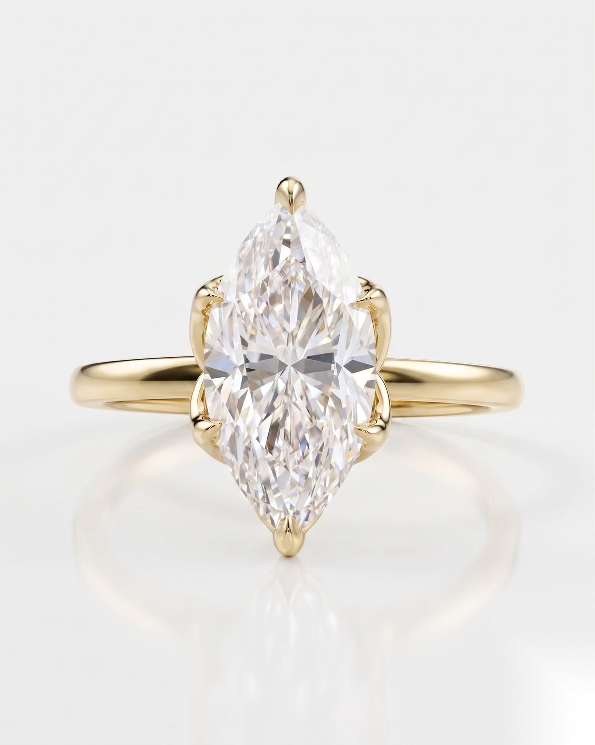 1.5 CT Marquise Solitaire Moissanite Engagement Ring