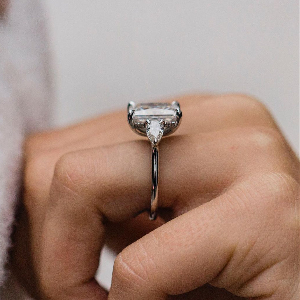 5 CT Radiant Three Stone Moissanite Engagement Ring