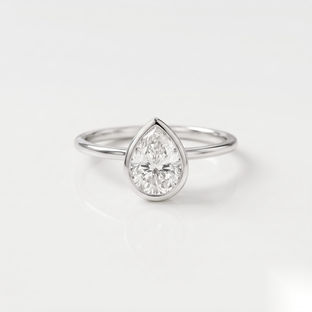 1 CT Pear Solitaire Moissanite Engagement Ring