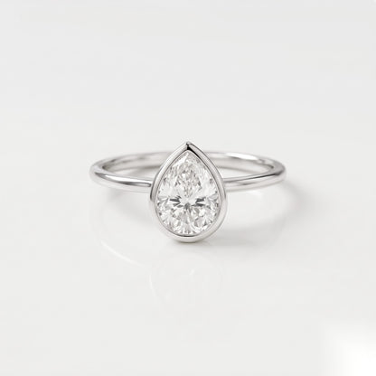 1 CT Pear Solitaire Moissanite Engagement Ring